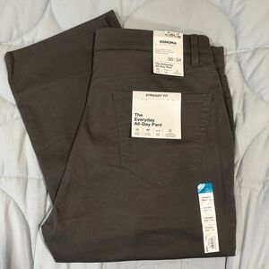 Sonoma Charcoal Everyday All-Day Pants, Straight Leg, 36x34